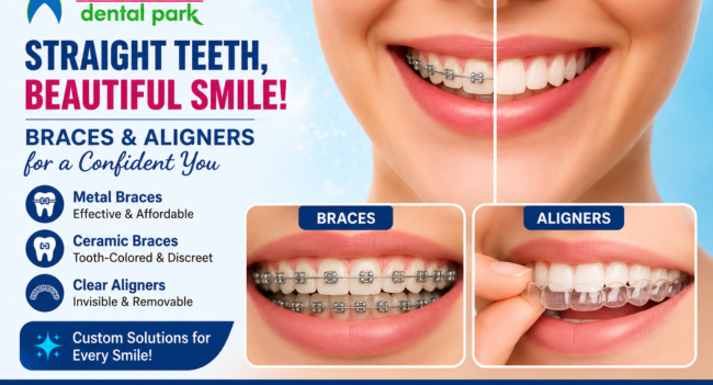 image showing before and after the braces treatment